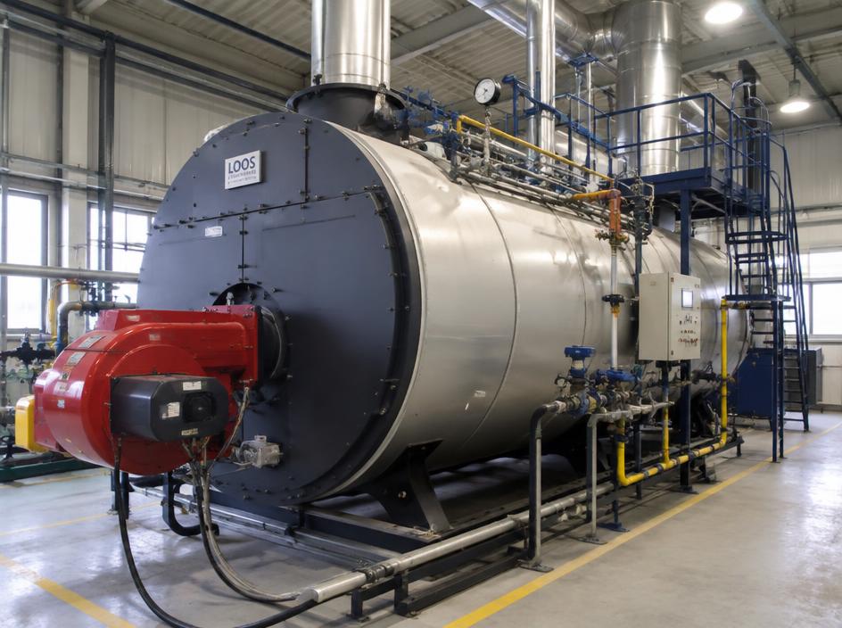 Caldera industrial pirotubular en planta